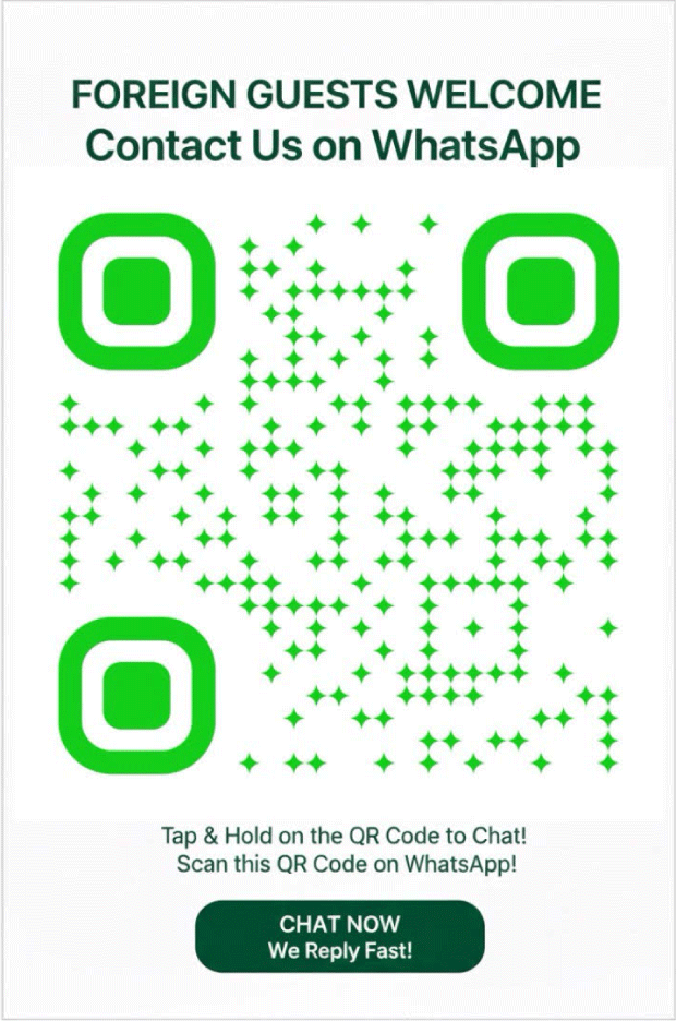 Foreign Guests Welcome - Contact Us on WhatsApp